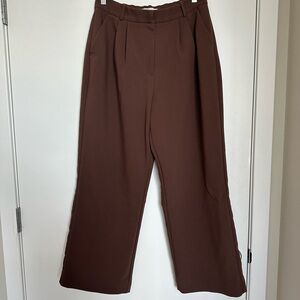 Abercrombie Curve Love Sloan Tailored Wide Leg Pant in Brown, U.S. Size 31 Short